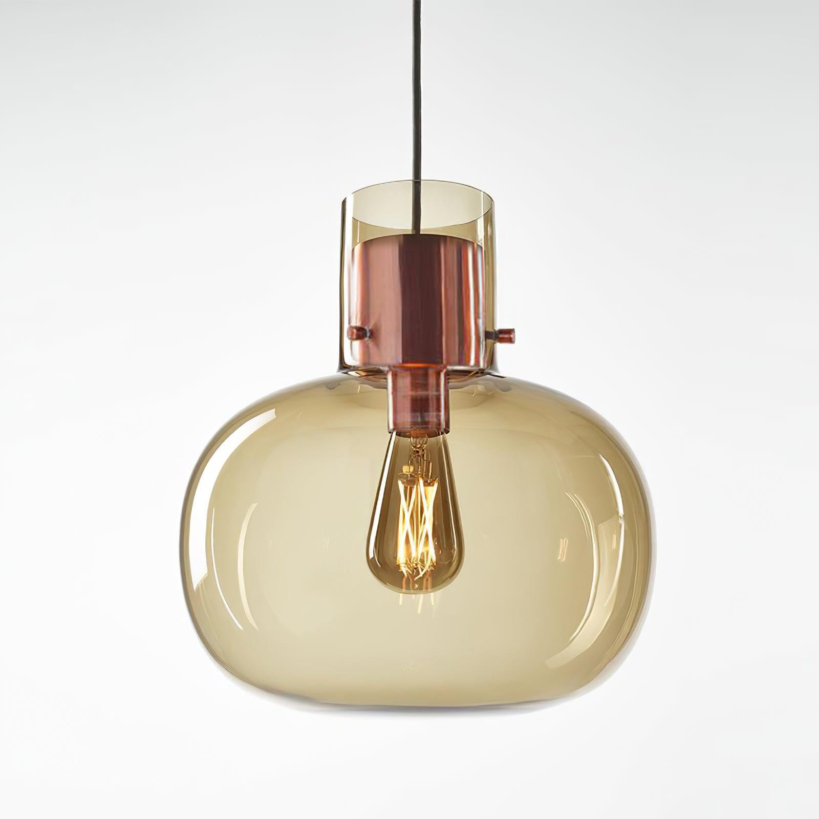 Cambre Glass Pendant Light | Metal & Glass | Rose Gold & Clear