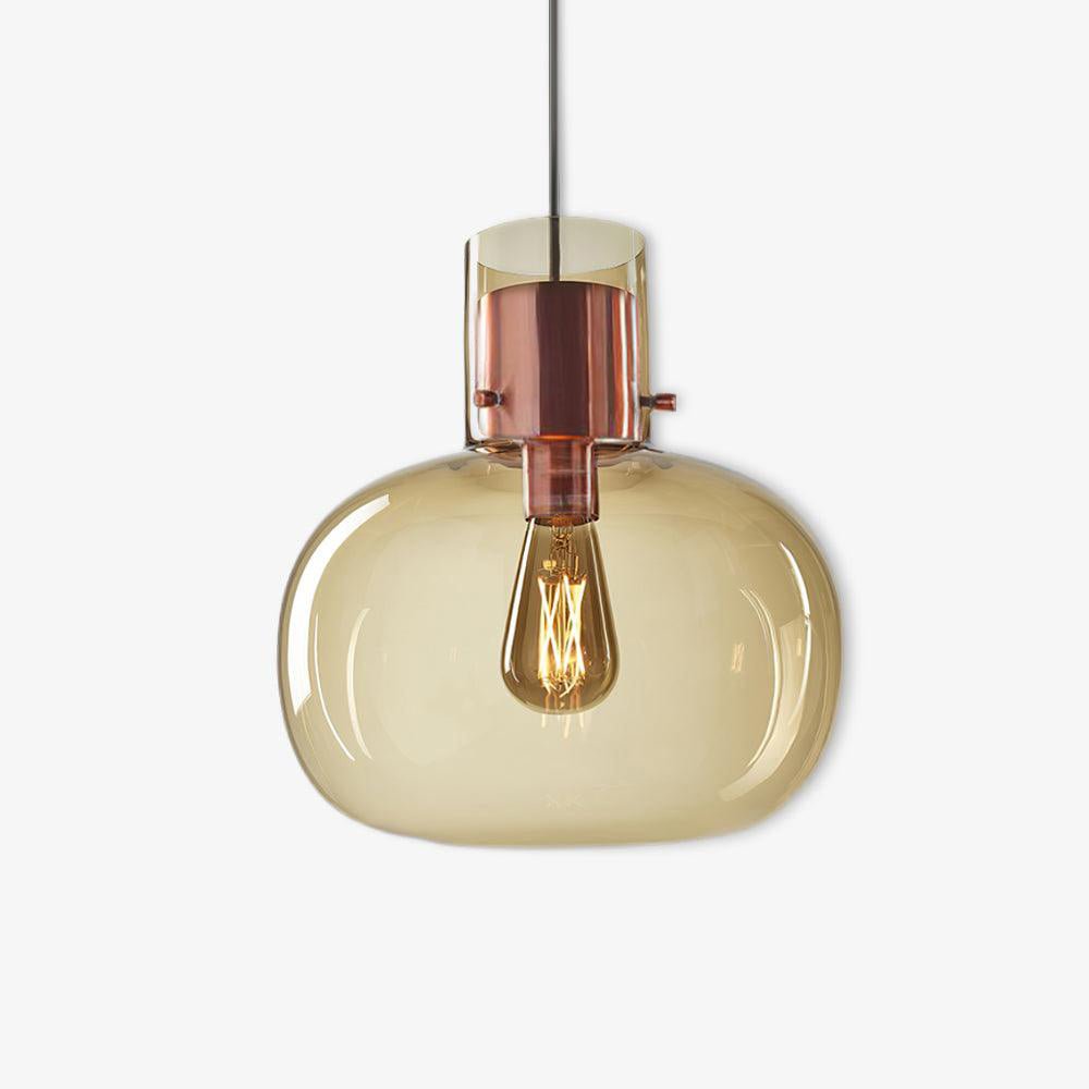 Cambre Glass Pendant Light | Metal & Glass | Rose Gold & Clear