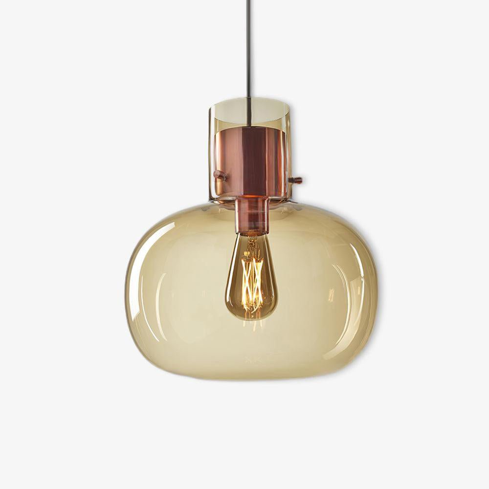 Cambre Glass Pendant Light | Metal & Glass | Rose Gold & Clear