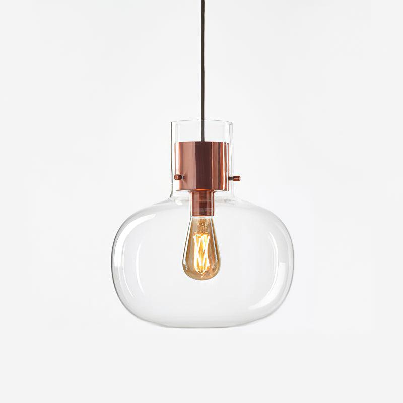 Cambre Glass Pendant Light | Metal & Glass | Rose Gold & Clear
