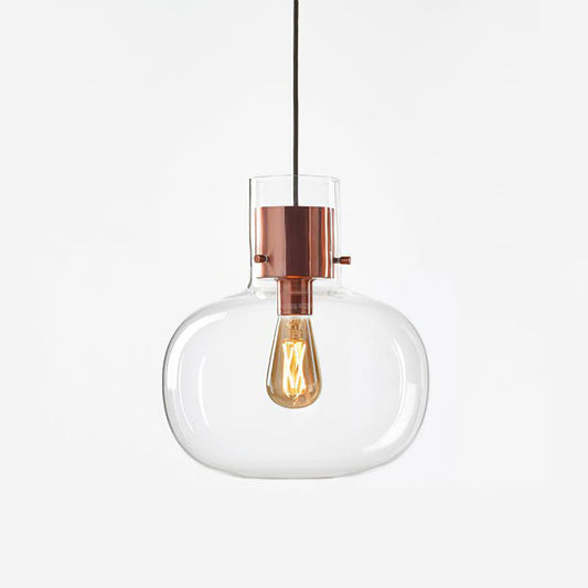 Cambre Glass Pendant Light | Metal & Glass | Rose Gold & Clear