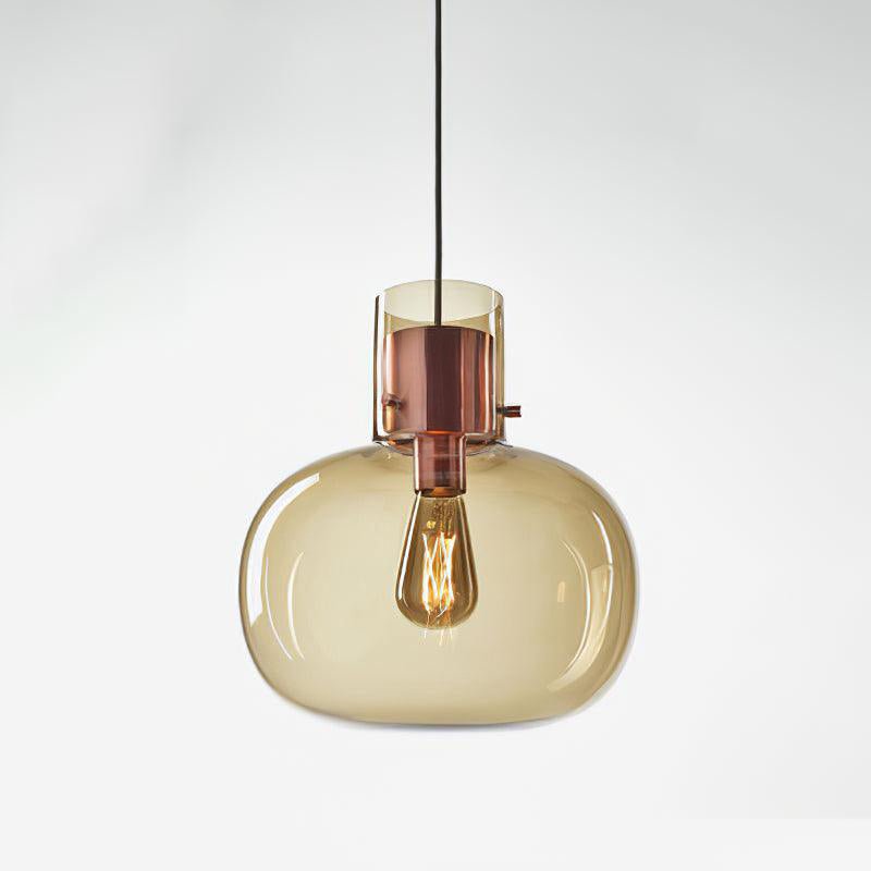 Cambre Glass Pendant Light | Metal & Glass | Rose Gold & Clear