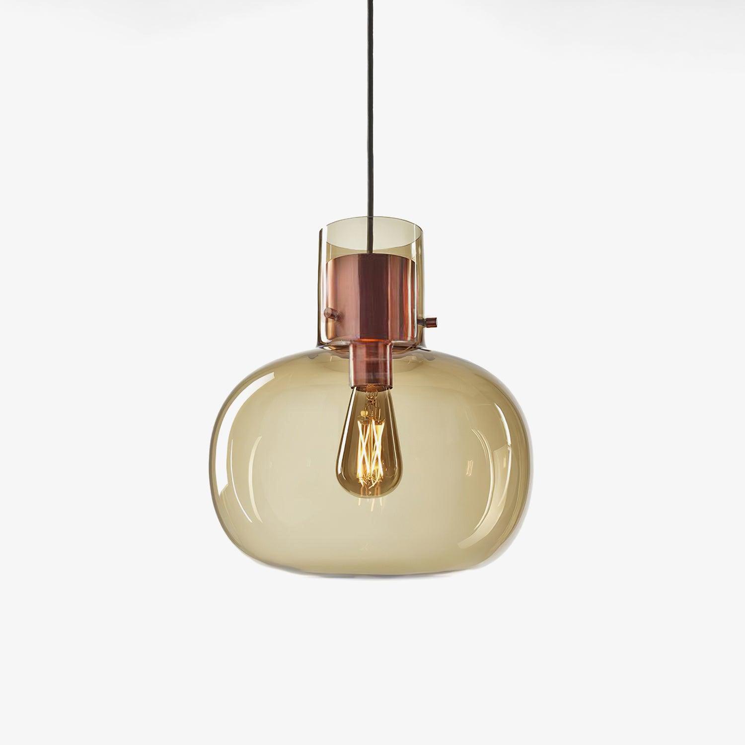 Cambre Glass Pendant Light | Metal & Glass | Rose Gold & Clear