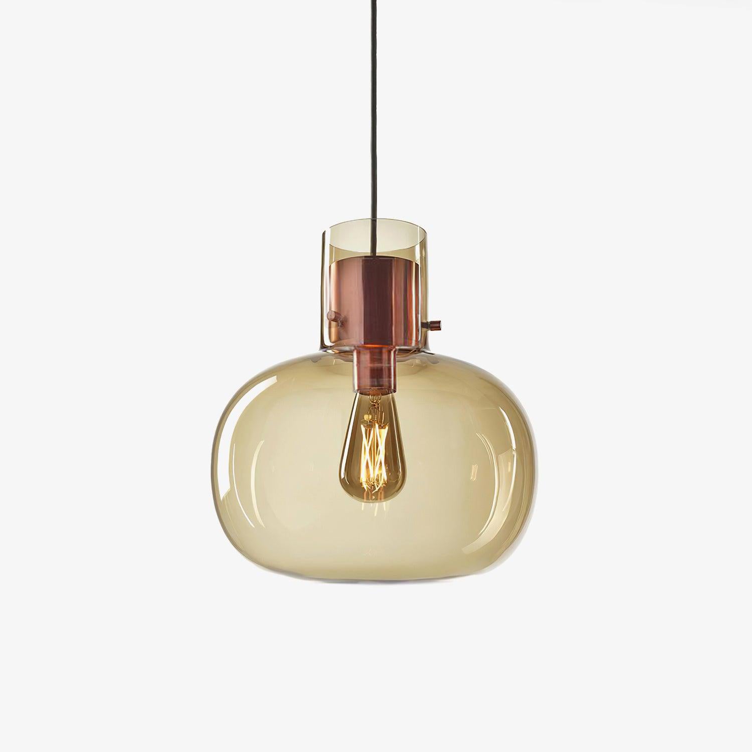 Cambre Glass Pendant Light | Metal & Glass | Rose Gold & Clear