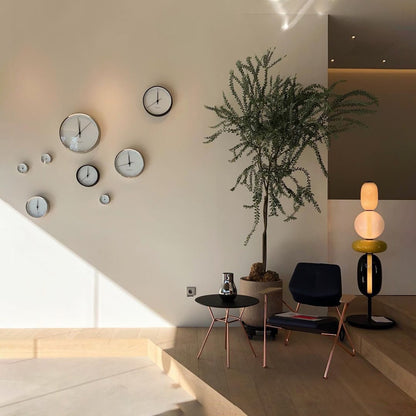Pebbles Table Lamp | Hand-Blown Crystal & Metal | Black Shade