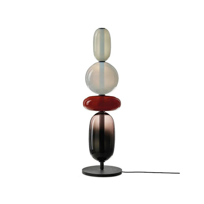 Pebbles Table Lamp | Hand-Blown Crystal & Metal | Black Shade