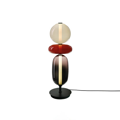 Pebbles Table Lamp | Hand-Blown Crystal & Metal | Black Shade