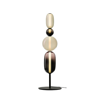 Pebbles Table Lamp | Hand-Blown Crystal & Metal | Black Shade
