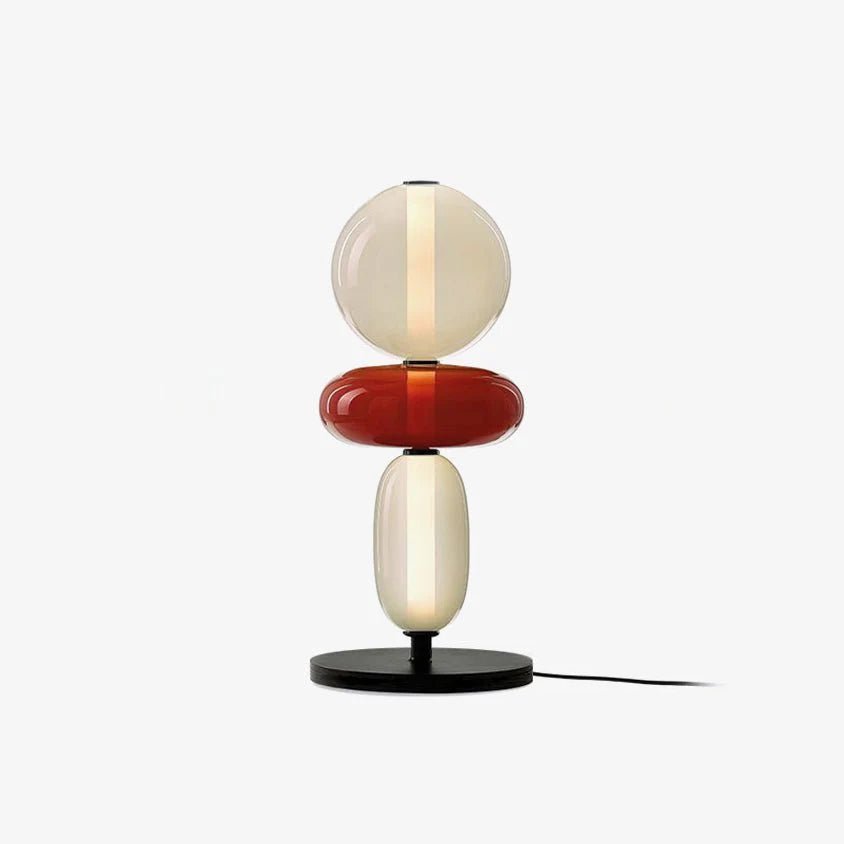 Pebbles Table Lamp | Hand-Blown Crystal & Metal | Black Shade