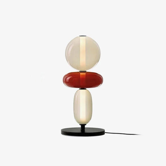 Pebbles Table Lamp | Hand-Blown Crystal & Metal | Black Shade