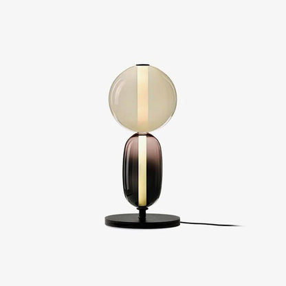 Pebbles Table Lamp | Hand-Blown Crystal & Metal | Black Shade