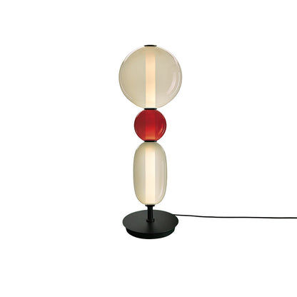 Pebbles Table Lamp | Hand-Blown Crystal & Metal | Black Shade
