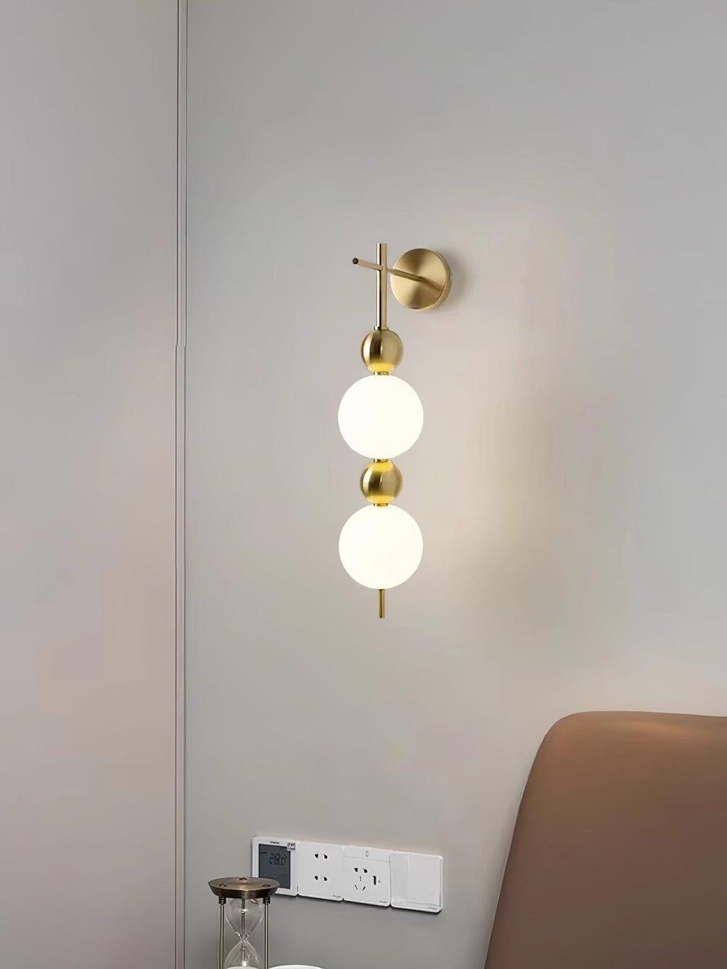 Candied Haws String Wall Lamp | Gold Metal & Acrylic | White Shade