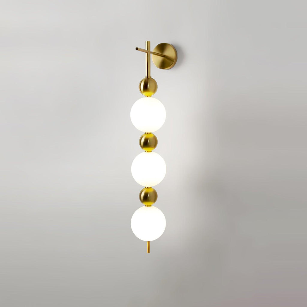 Candied Haws String Wall Lamp | Gold Metal & Acrylic | White Shade