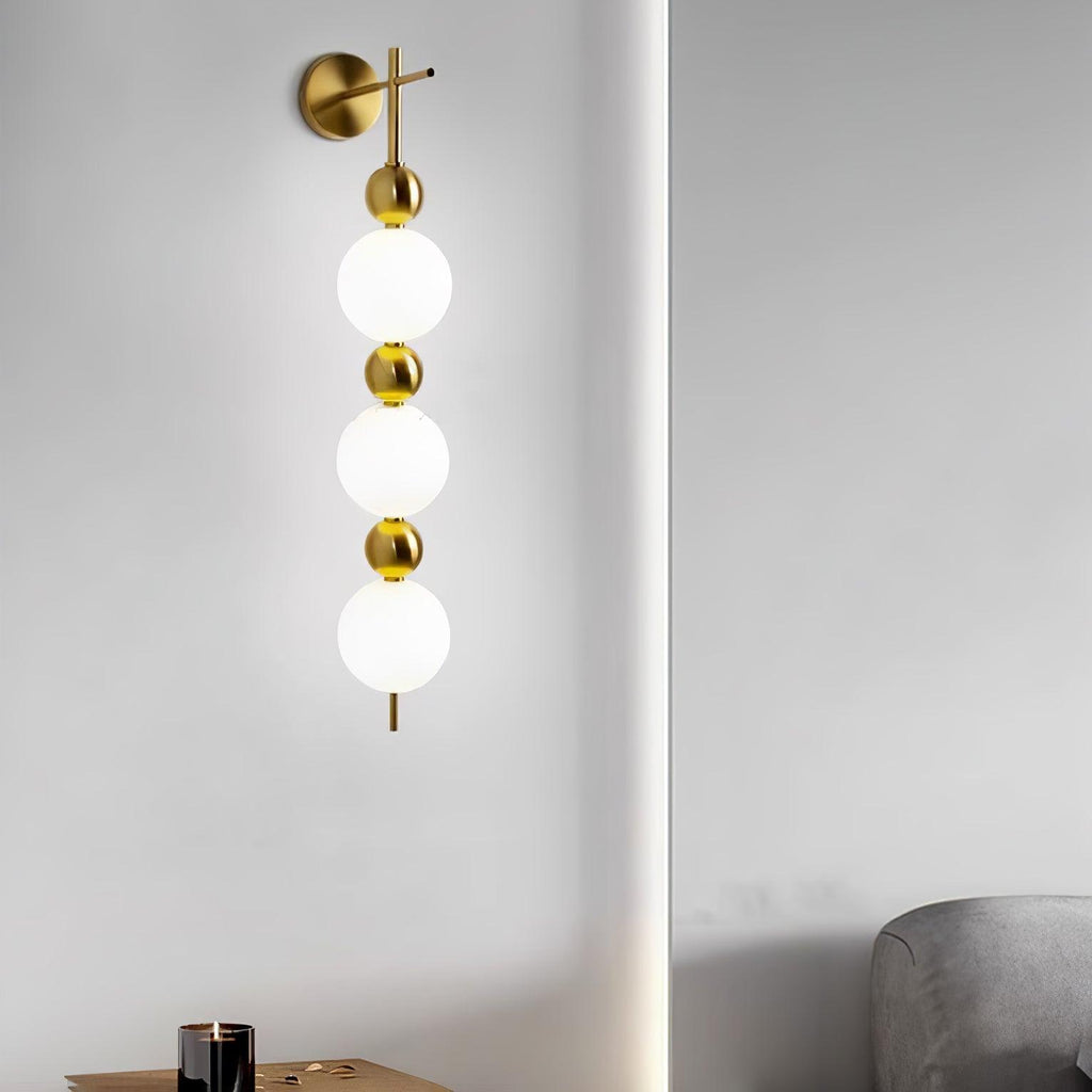 Candied Haws String Wall Lamp | Gold Metal & Acrylic | White Shade