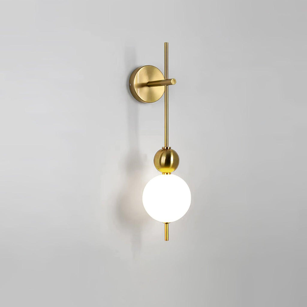 Candied Haws String Wall Lamp | Gold Metal & Acrylic | White Shade