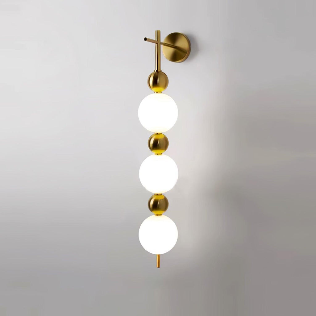 Candied Haws String Wall Lamp | Gold Metal & Acrylic | White Shade