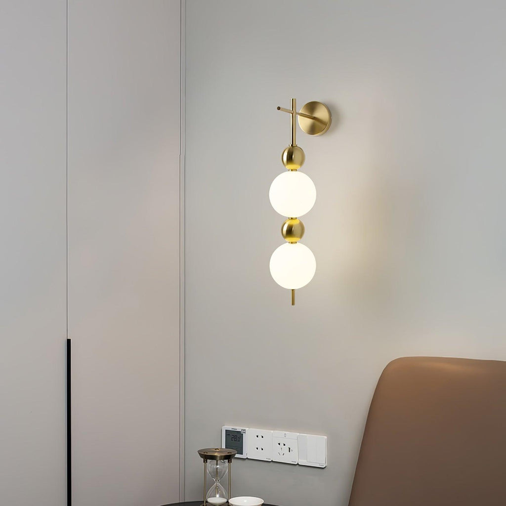 Candied Haws String Wall Lamp | Gold Metal & Acrylic | White Shade