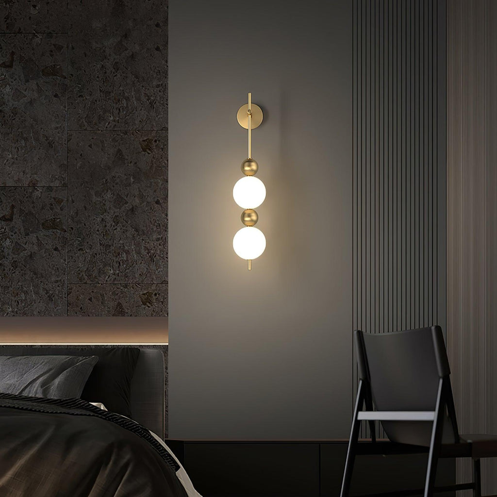 Candied Haws String Wall Lamp | Gold Metal & Acrylic | White Shade