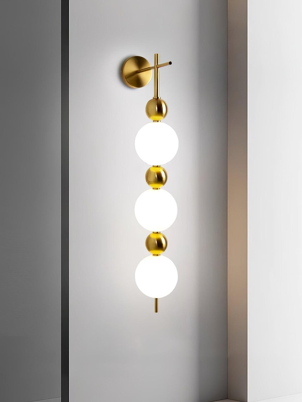 Candied Haws String Wall Lamp | Gold Metal & Acrylic | White Shade