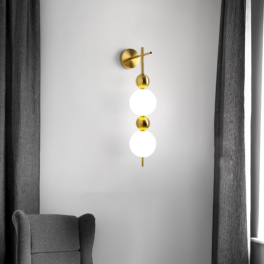 Candied Haws String Wall Lamp | Gold Metal & Acrylic | White Shade