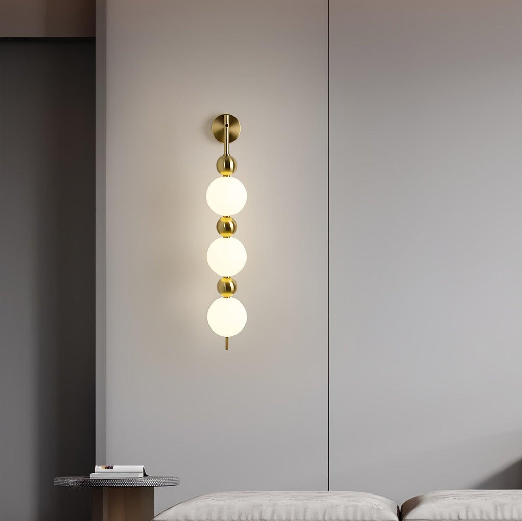 Candied Haws String Wall Lamp | Gold Metal & Acrylic | White Shade