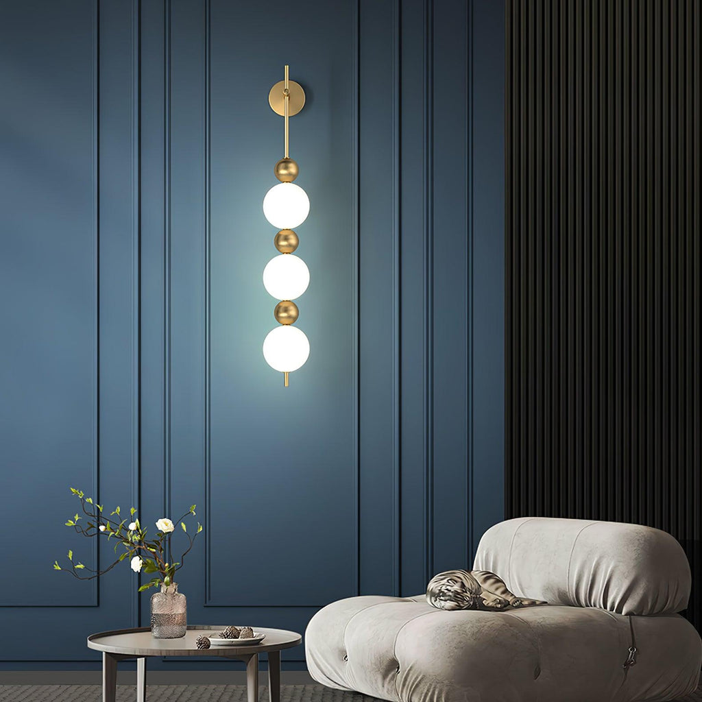 Candied Haws String Wall Lamp | Gold Metal & Acrylic | White Shade