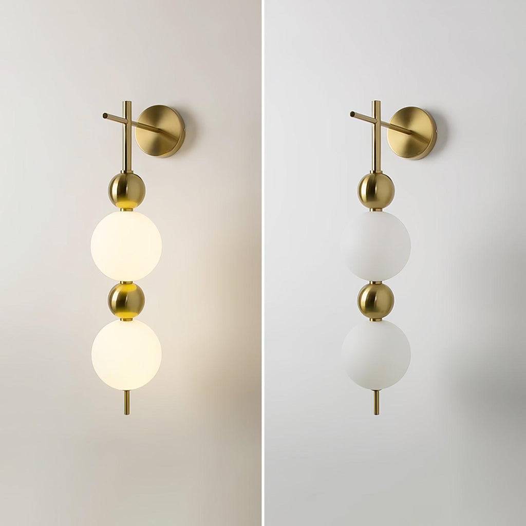 Candied Haws String Wall Lamp | Gold Metal & Acrylic | White Shade