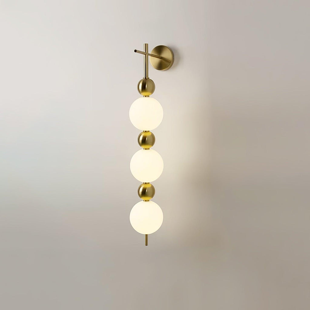 Candied Haws String Wall Lamp | Gold Metal & Acrylic | White Shade