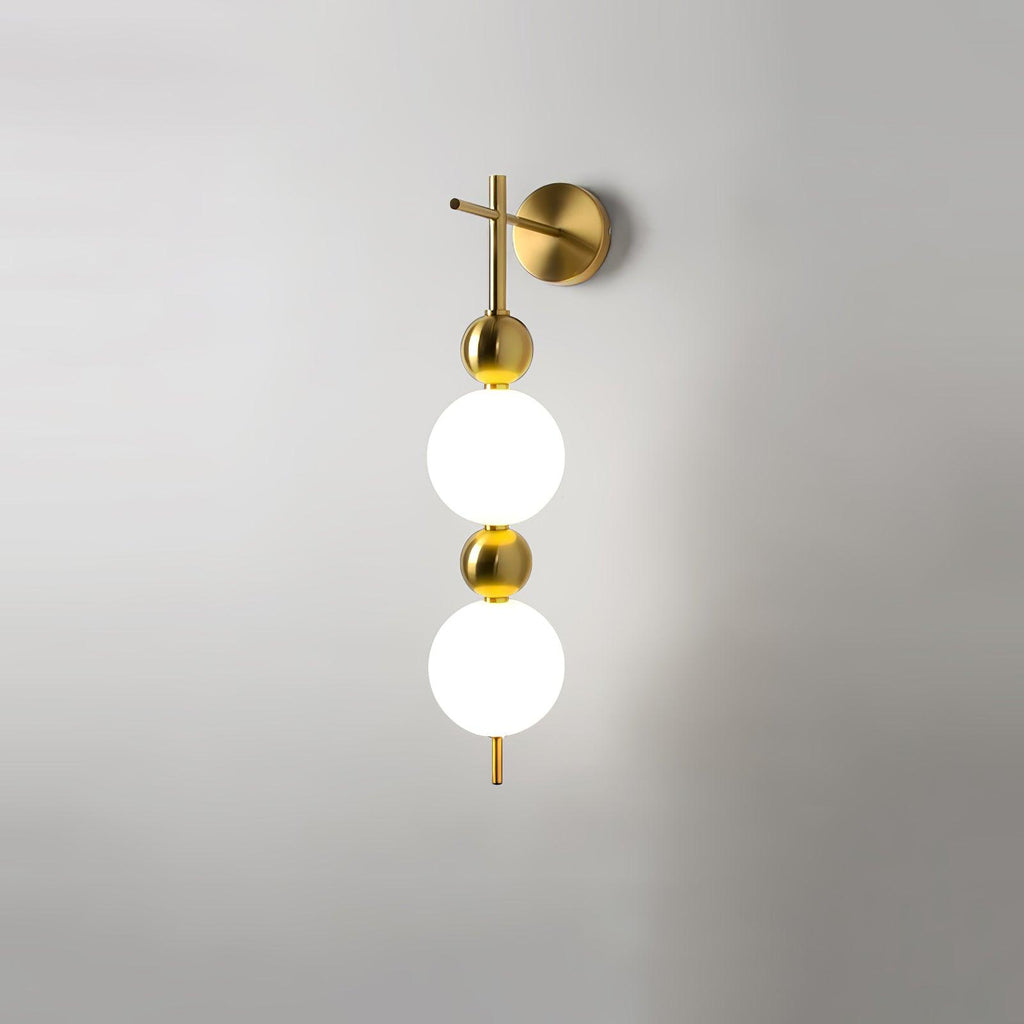 Candied Haws String Wall Lamp | Gold Metal & Acrylic | White Shade