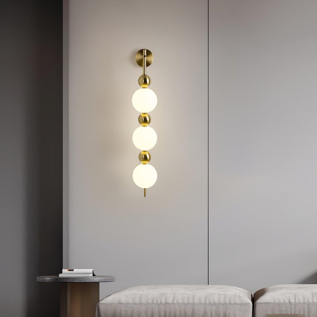 Candied Haws String Wall Lamp | Gold Metal & Acrylic | White Shade