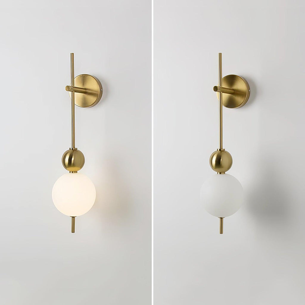 Candied Haws String Wall Lamp | Gold Metal & Acrylic | White Shade