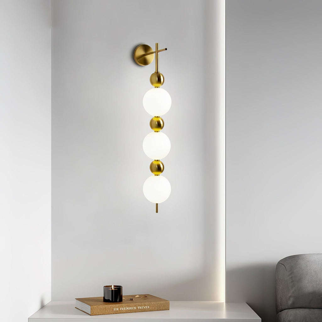 Candied Haws String Wall Lamp | Gold Metal & Acrylic | White Shade