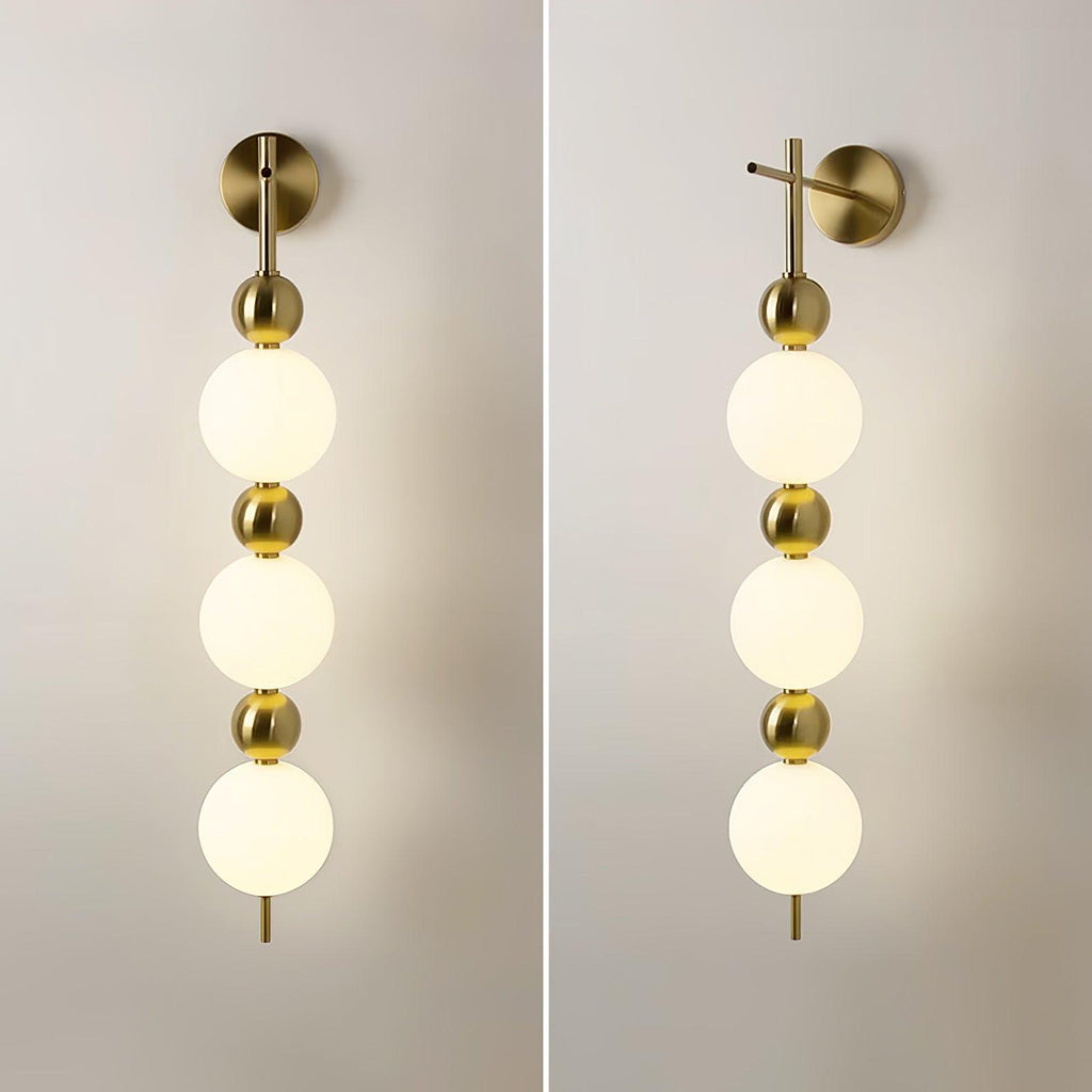 Candied Haws String Wall Lamp | Gold Metal & Acrylic | White Shade