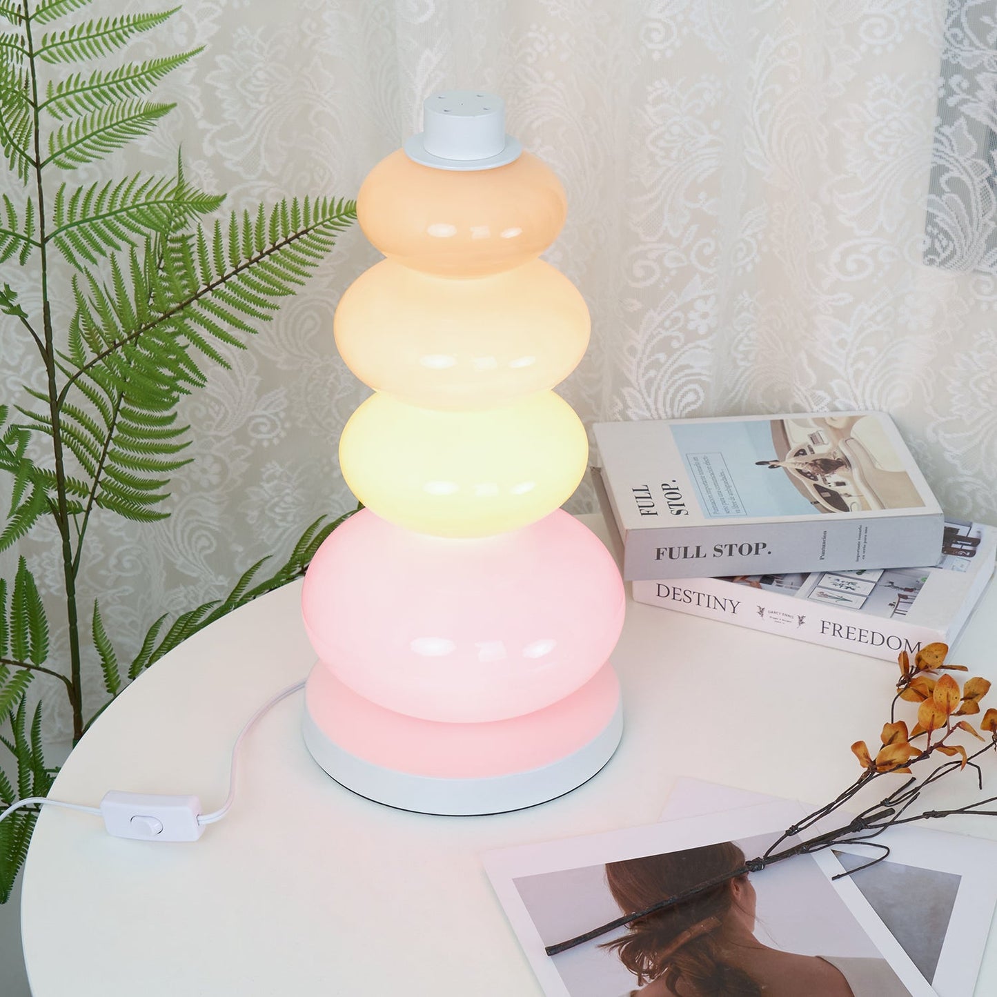 Candy Table Lamp | Colorful Marble & Glass | 20cm Diameter
