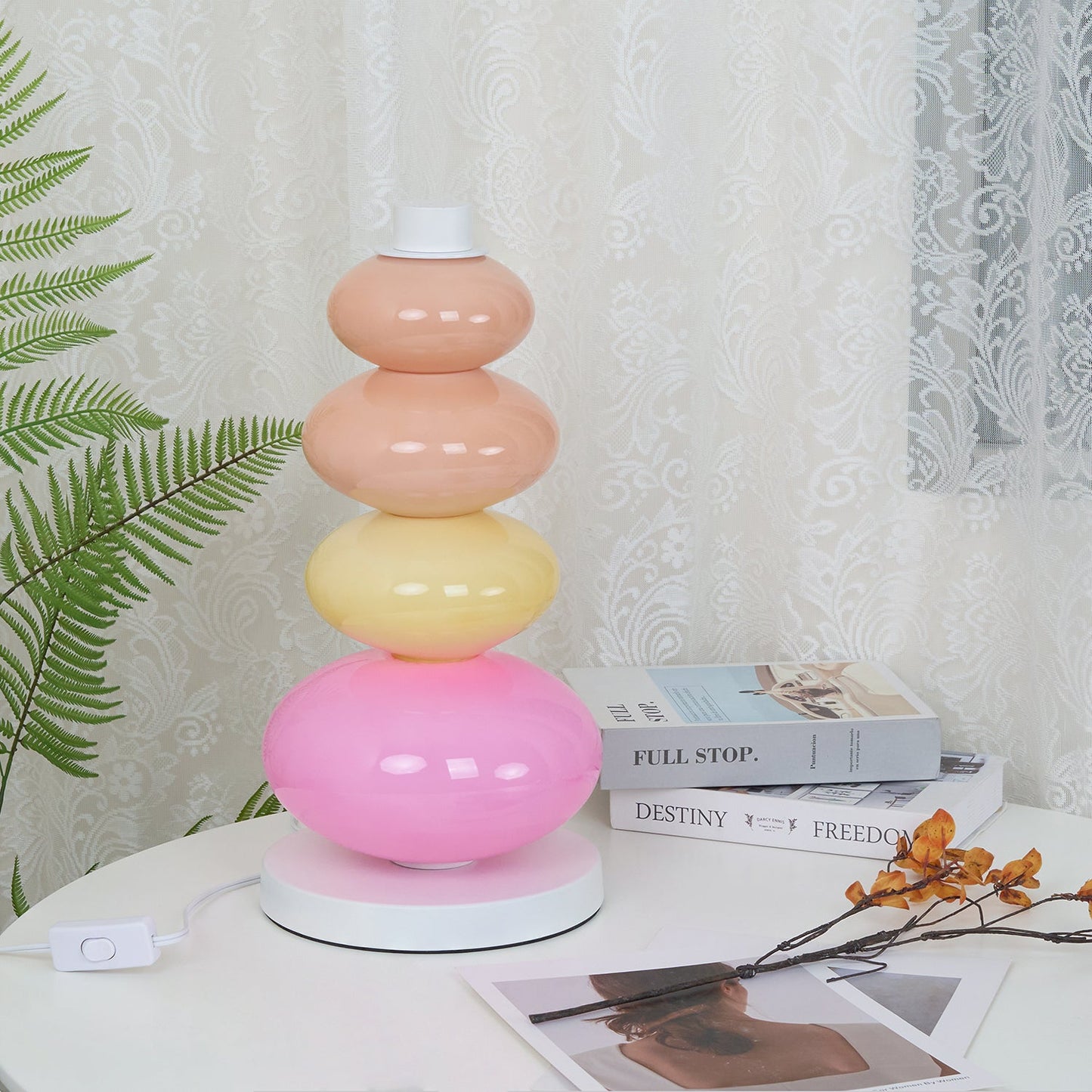 Candy Table Lamp | Colorful Marble & Glass | 20cm Diameter