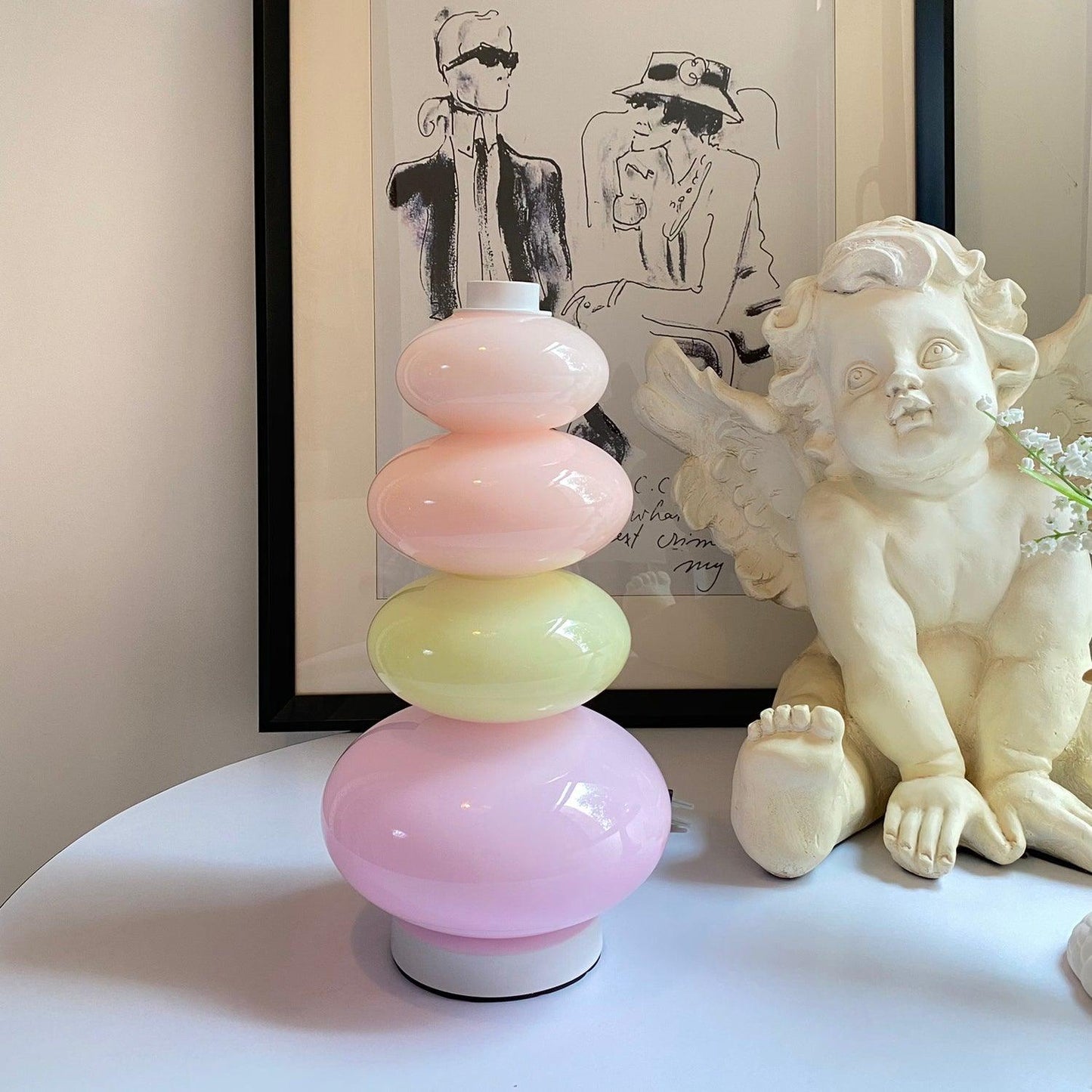 Candy Table Lamp | Colorful Marble & Glass | 20cm Diameter