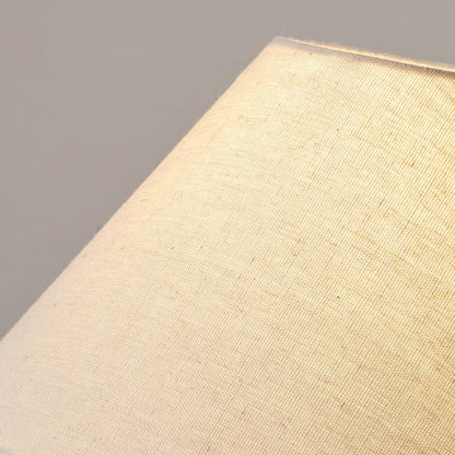 Canora Table Lamp | Walnut Wood Base & Beige Fabric Shade | Retro Design