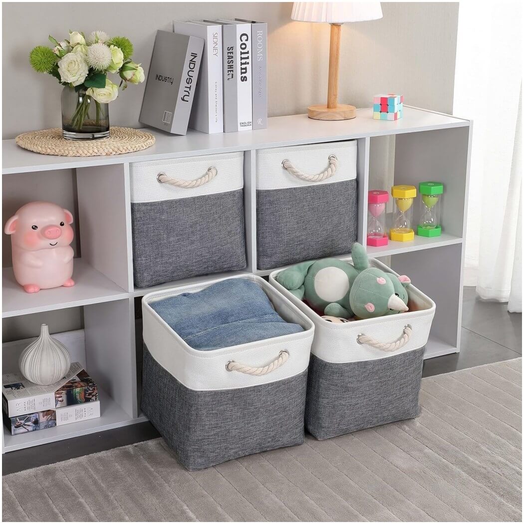 Storage Box | High-Quality Linen & Non-Woven Fabric | 28x28x28cm