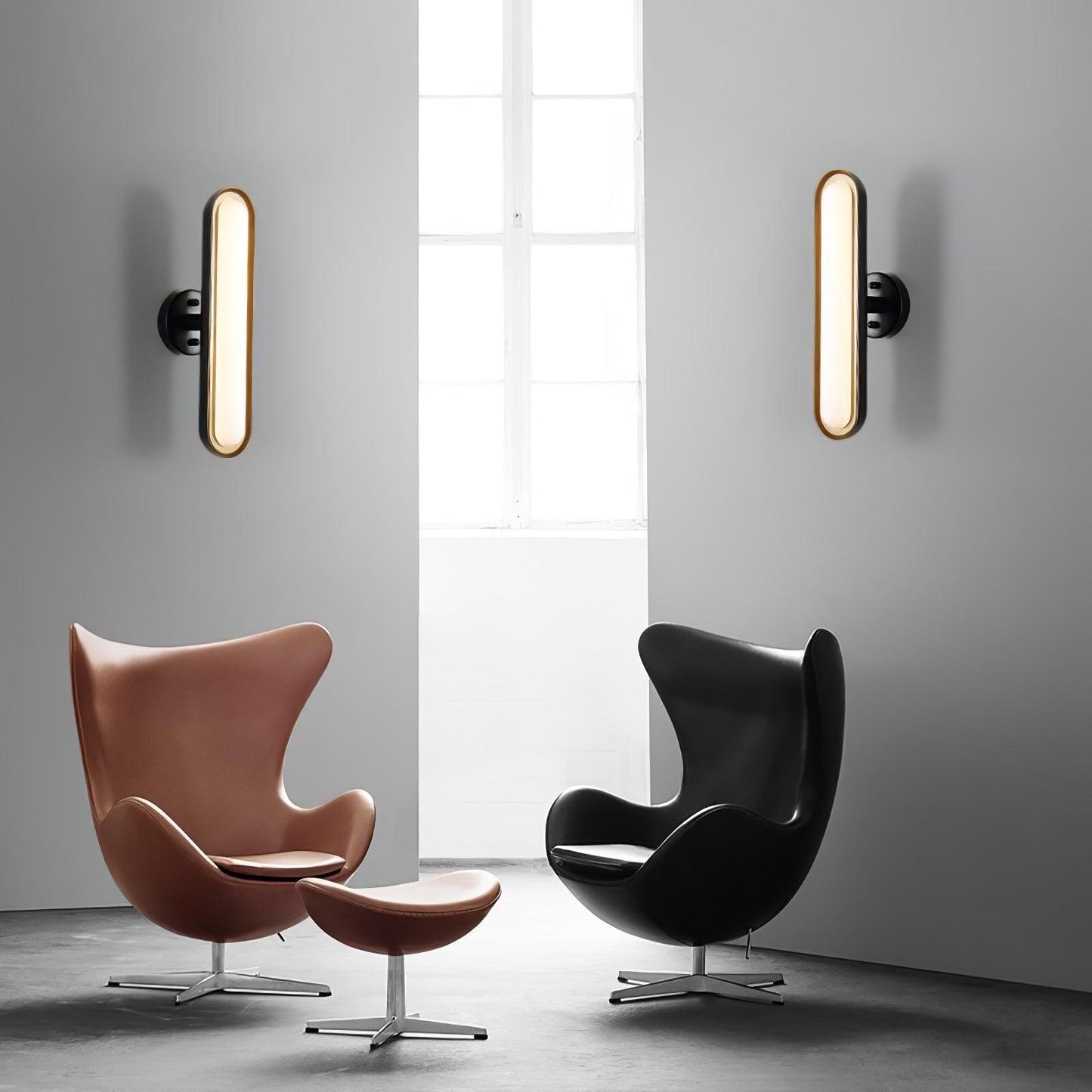 Capsule Wall Lamp | Metal & Glass | Gold or Black