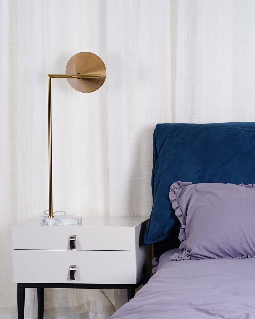 Captain Flint Table Lamp | Metal & Marble | White/Black
