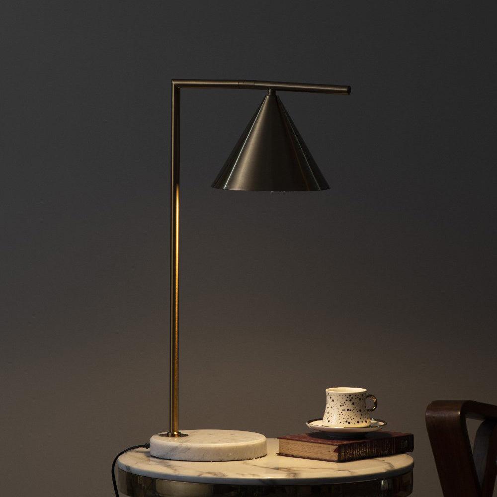 Captain Flint Table Lamp | Metal & Marble | White/Black