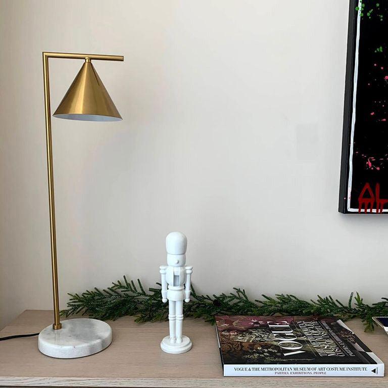 Captain Flint Table Lamp | Metal & Marble | White/Black
