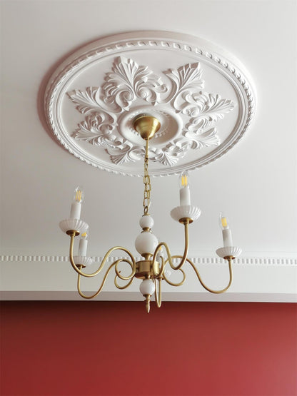 Carlita Chandelier | Brass & Glass | 5 Adjustable Arms