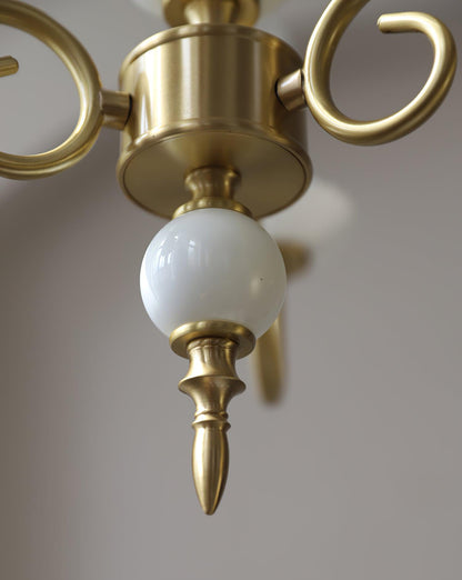 Carlita Chandelier | Brass & Glass | 5 Adjustable Arms
