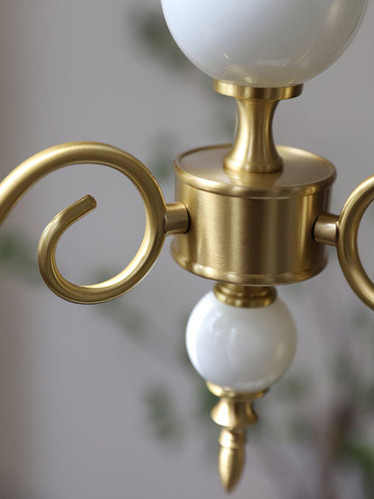 Carlita Chandelier | Brass & Glass | 5 Adjustable Arms