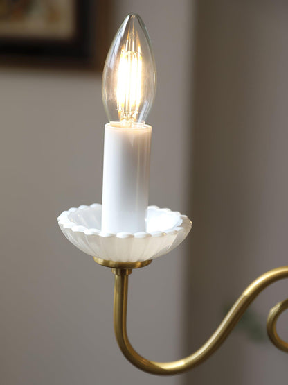 Carlita Chandelier | Brass & Glass | 5 Adjustable Arms
