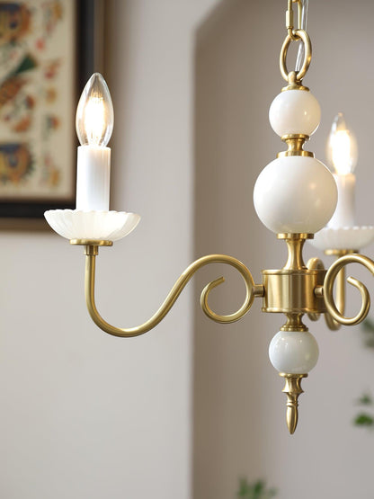 Carlita Chandelier | Brass & Glass | 5 Adjustable Arms