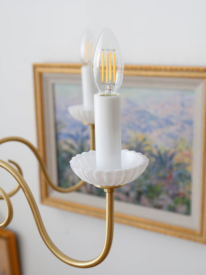 Carlita Chandelier | Brass & Glass | 5 Adjustable Arms