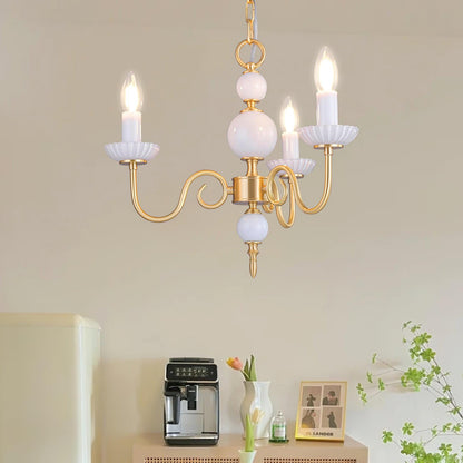 Carlita Chandelier | Brass & Glass | 5 Adjustable Arms